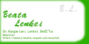 beata lenkei business card